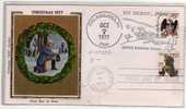 U.S.A: 1977 Très Belle Enveloppe Sur Soie Noel 77 Belle Illustration Et Oblitération 200 Ans De "Valley Forge" - Storia Postale