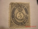 NORWAY 1877,  SCOTT# 24a,  5 ORE,  DULL BLUE,  USED - Usados