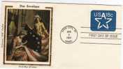 U.S.A: 1981 Très Belle Fdc Sur Soie Entier PAP En Relief  18c "drapeau étoilé" - Covers & Documents
