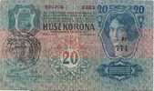 Yugoslavia Pick-2. Validated Austro-Hungarian Banknote 20 Korona 1913. Apatin Cancel (1918-19) - Yougoslavie