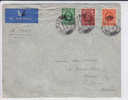 GB - 1935 - YVERT N° 187+189+190 TRICOLORE Sur LETTRE Par AVION De HALIFAX Pour ROMANS (DROME) - Storia Postale