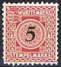 2 Sellos Fiscales, Stempelmarke De Wurttemberg 5 Y 10 Pf  * - Other & Unclassified