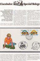 2x SST 1985 UNO 83/4 Brief 5€ Ausstellung FERRPHILEX Lok Adler Nürnberg Eisenbahn-Spezial-Beleg History Cover Of UN Genf - Storia Postale