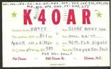 Clinton North Carolina Radio K4OAR 1957 - Sonstige & Ohne Zuordnung