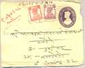 India 1950 Postal Stationery 1 And 1/2 Annas With Adjuntive Franking 2 And 1/2 Annas For Express Delivery To Bombay - Enveloppes