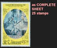 CV:€15.00 St.Vincent 1987. CARNEVAL "Spirit Of Hope" Costume $3.70. COMPLETE SHEET:25 Stamps - St.Vincent (1979-...)