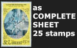 CV:€30.00 BULK:2 X St.Vincent 1987. CARNEVAL "Spirit Of Hope" Costume $3.70. COMPLETE SHEET:25 Stamps. - St.Vincent (1979-...)