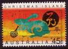 1999 - Christmas Island Year Of The RABBIT 45c Facing Left Stamp FU - Christmaseiland