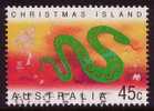 2001 - Christmas Island Year Of The Snake 45c Stamp FU - Christmaseiland