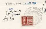 1960 LIRE - MARCA DA BOLLO  " CONSOLARE "  -  Lire 3.000  Su Documento - Fiscale Zegels