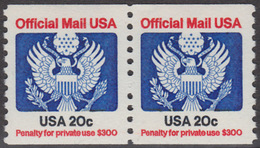 !a! USA Sc# O135 MNH Horiz.PAIR - Great Seal - Officials