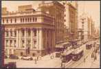 Busy Street Scene, Queen & Creek Sts, Queensland, Australia - Trams, Old Cars - Brisbane