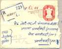 India 1955 Postal Stationery 2 Annas Registered With Adjunctive Franking 1 + 6 Annas - Covers