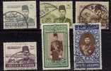 Egypte 1938 N°Y.T. ;  213,213A,214,216,218 Et 219 Obl. - Usati