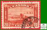 Canada # 175 Scott - Unitrade - O - 20 Cents - Hamilton Cancel - Harvesting Wheat / Moisson Du Blé - Usati