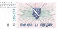 BOSNIA:  1 Dinara 1994 UNC  *P-39 - Bosnie-Herzegovine