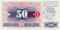 BOSNIA:  50 000 Dinara On 50 Dinara, 1993 UNC *P-55d * 16mm High Red Zeroes - 24.12.1993 - Bosnie-Herzegovine