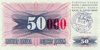 BOSNIA:  50 000 Dinara On 50 Dinara, 1993 UNC *P-55d * 16mm High Red Zeroes - 24.12.1993 - Bosnia Erzegovina