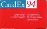 ALLEMAGNE PRIVEE CARDEX 94 TICKET CARD  CARTE TELEPHONE SERVANT DE TICKET D ENTREE A L EXPO RARE - K-Reeksen : Reeks Klanten