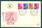 Israel FDC - 1955, Philex Nr. 120/122/125/128,  *** - No Tab - Mint Condition - - FDC