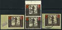 Swiss Military 3rd Div. No. 132 Used Vertical Pair + 2 On Paper From 1914-18 - Viñetas