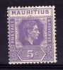 Mauritius - 1943 - 5 Cents Definitive (Pale Lilac) - MH - Mauritius (...-1967)