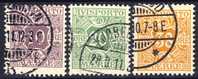 ##Denmark 1907. Newspaper Dues. Michel 4-6X . Cancelled(o) - Postage Due