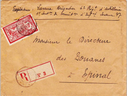 GUERRE 14/18  - LETTRE  RECOMMANDEE Du SECTEUR POSTAL 47 Pour EPINAL (VOSGES) - MERSON - 1900-27 Merson