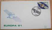 1991 BELGIUM EUROPA CEPT FDC 2 SPACE ROCKET SATELITTE - 1991