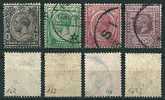 Straits Settlements  1921/27  George V - 4 Werte (Wz Multi-script CA)  Mi-Nr.ex 162/69  Gestempelt / Used - Straits Settlements