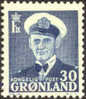 Greenland #33 Mint Hinged 30o Dark Blue From 1950-60 - Ongebruikt