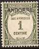 Andorra Francais 1931-32 Timbre-taxe De France Avec Surcharge  ANDORRA En Noir Y&T TT 9* - Ongebruikt