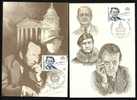 LOT DE 2 CARTES MAXIMUM THEME : ANDRÉ MALRAUX- PORTRAITS : DESSINS ET ILLUSTRATION- CAD  PARIS 23-11-1996- - Collections, Lots & Séries