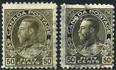 Canada #120 & 120a Used 50c From 1912 & 1925 - Used Stamps