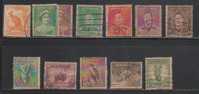 Australia Used 1937, 12 Diff., Low Value Collection, (1/2d & 2d Folded), As Scan - Gebruikt