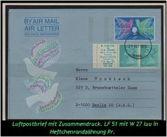 Grossbritannien - Luftpostbrief LF 51 Mit ZDR W 27 Iuu - Markenheftchen