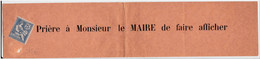 1902 - MOUCHON - YVERT N°127 NEUF COLLE SUR BANDE JOURNAL "PRIERE à MONSIEUR LE MAIRE De FAIRE AFFICHER" - 1900-02 Mouchon