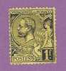 MONACO TIMBRE N° 20 OBLITERE PRINCE ALBERT 1ER 1F NOIR SUR JAUNE - Used Stamps