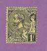 MONACO TIMBRE N° 20a OBLITERE PRINCE ALBERT 1ER 1F NOIR SUR JAUNE CLAIR - Used Stamps