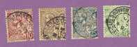 MONACO TIMBRE N° 22 A 25 OBLITERE PRINCE ALBERT 1ER - Used Stamps