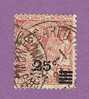 MONACO TIMBRE N° 52 OBLITERE PRINCE ALBERT 1ER 25C SUR 10C ROSE - Used Stamps