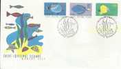 COCOS (KEELING) ISLANDS FDC MARIN LIFE FISHES SET OF 3 STAMPS DATED 01-11-1995 CTO SG? READ DESCRIPTION !! - Kokosinseln (Keeling Islands)