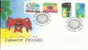 CHRISTMAS ISLAND FDC FAVOURITE FESTIVALS CARTOON SET OF 4  STAMPS  DATED 15-07-1999 CTO SG? READ DESCRIPTION !! - Christmaseiland