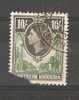 NORTHERN RHODESIA - 1953 QUEEN ELIZABETH II 10/- GREEN & BLACK USED (DAMAGED SW CORNER) - Rodesia Del Norte (...-1963)