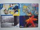 Lot Of 4 Different UTEL Chip Cards Cartes Karten From UKRAINE 1999 (10.000-40.000) Sport Map View Leaves Of Tree - Ucraina