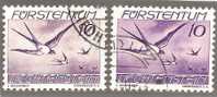 Liechtenstein Flugpost 1939 Zu#17y/17ya Mi#173y/z Gestempelt (gelber+weisser Gummi) - Luchtpostzegels