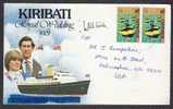 Kiribati  1981  Diana Royal Wedding Ship Envelope O.K.G.S. Fish Stamps  To U.S.A. #21676 - Kiribati (1979-...)