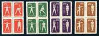 CHINE - 4 BLOCS DE QUATRE DE LA SERIE CULTURE PHYSIQUE DE1952 - (*) - TB - Unused Stamps