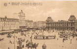 Bruxelles   Place  Rogier  Et La Gare Du Nord  Tram  Car/ Oldtimer - Lanen, Boulevards