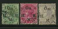 ● INDIA INGLESE - 1900 - SERVIZIO -  N. 36 / 38 Usati, Serie Compl. - Cat. ? €  - Lotto 403 - 1882-1901 Keizerrijk